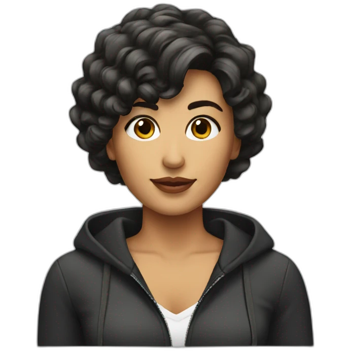 Latina with wolfcut hair emoji