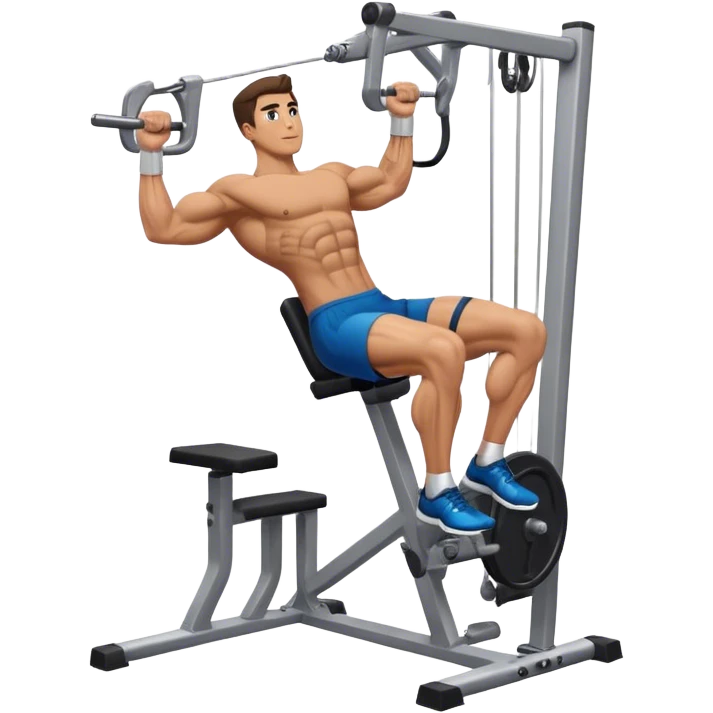 guy leg-side-raise-cable-machine exercise emoji