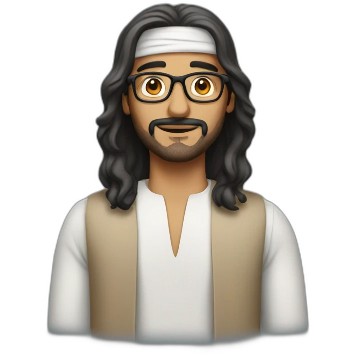 arab man with long hair and glasses emoji