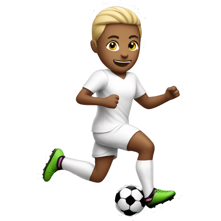 soccer player running whiteuniform emoji