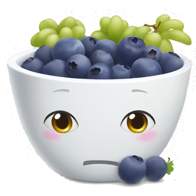 yoghurt bowl with grapes and blueberries emoji