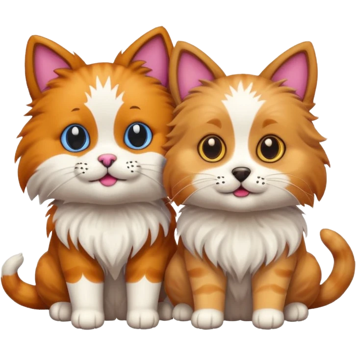 Cat and dog emoji