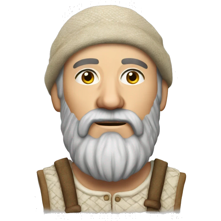 photorealistic white slavic peasant with beard emoji