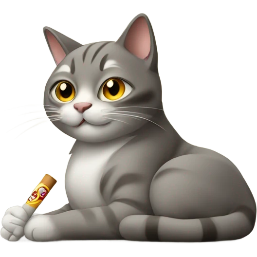 Cat smoking weed emoji