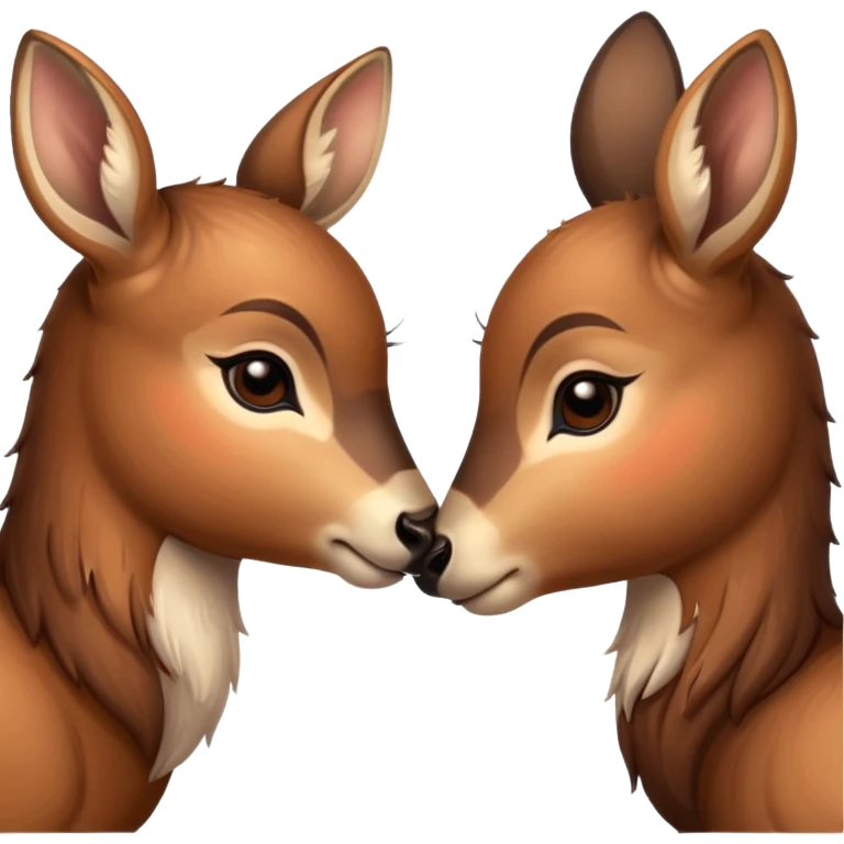 Kissing deer emoji