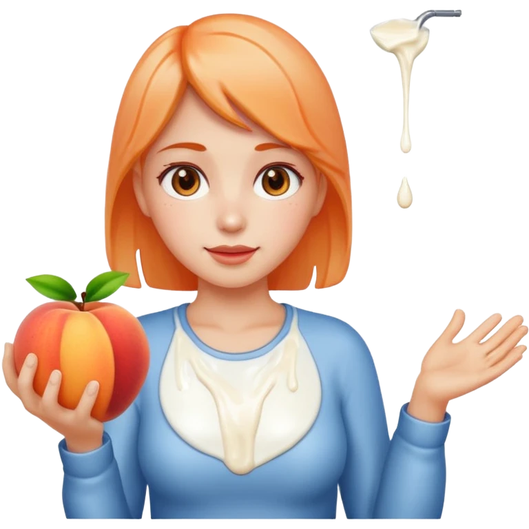 milk dripping directly off palm of hand with 5 fingers and open peach emoji