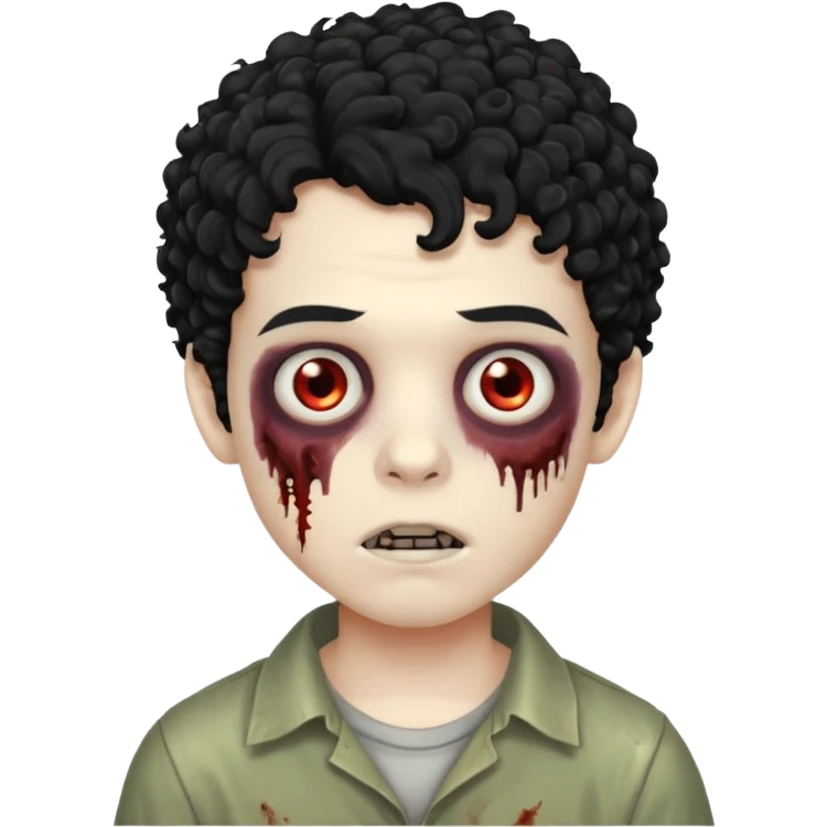 boy, zombie, black curly hair emoji
