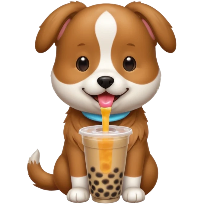 dog with bubble tea emoji