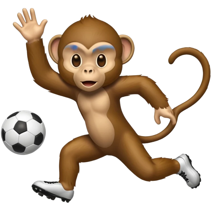 Quiero hacer a un mono jugando futbol emoji