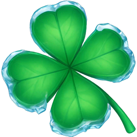 a three-leaf clover in ice emoji