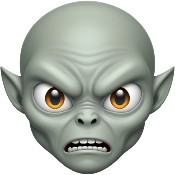 Kızgın uzaylı gri emoji