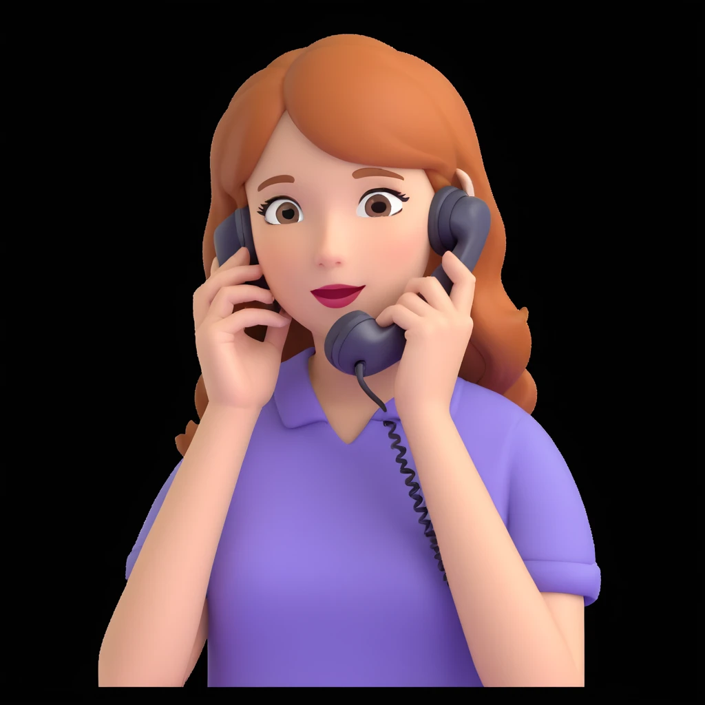 girl talking on phone bedroom background, close up pose emoji