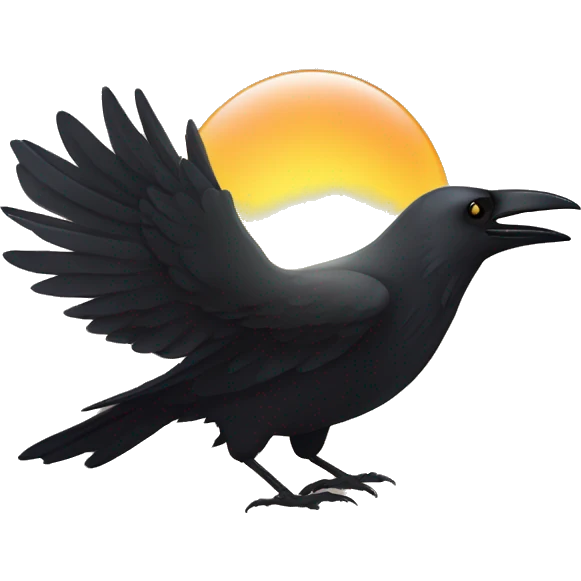 Crow with the sun behind it’s head  emoji