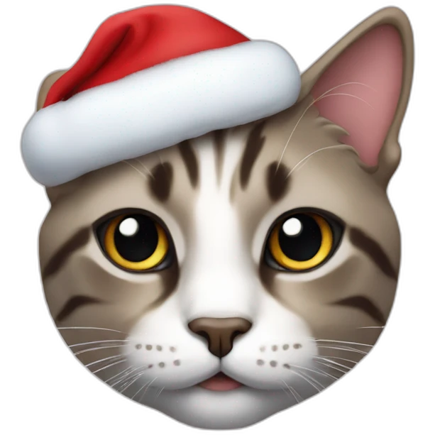 A cat in a Santa Claus costume emoji