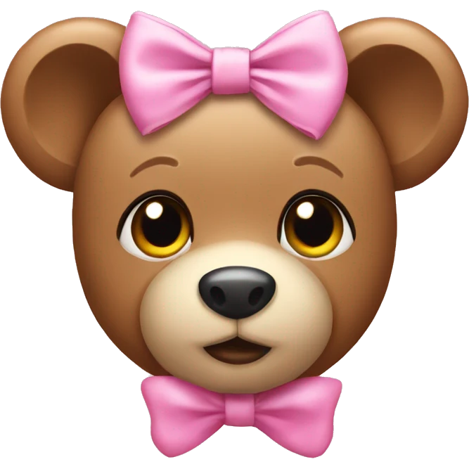 Teddy pink bow  emoji
