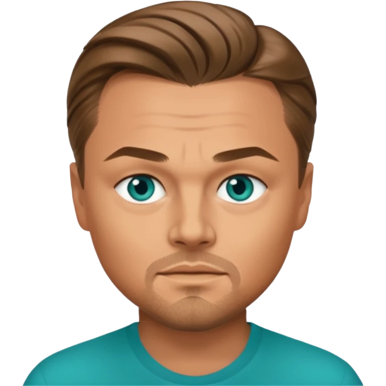 Leonardo DiCaprio with teal eyes emoji