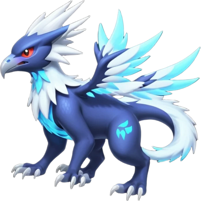 Neon Vibrant Pulsating Trail-glowing Chromatic Trico-Nargacuga-Noivern-Absol-Silvally-fusion-hybrid emoji