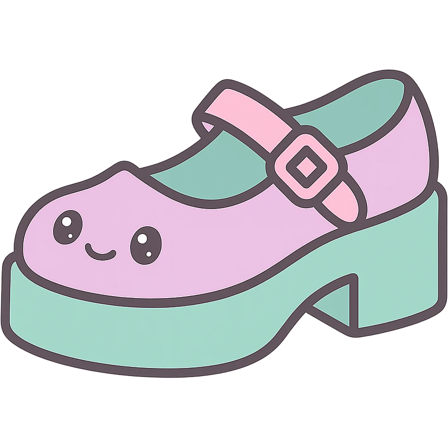 Remove the background, keep the shoes on a transparent background, kawaii style, no socks, no hearts. emoji