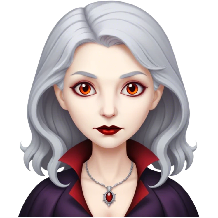 Vampire woman with grey hair emoji