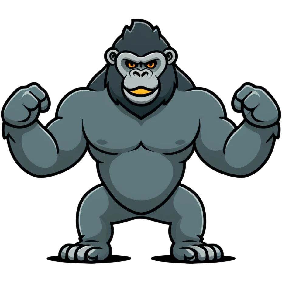 Gorilla flexing emoji