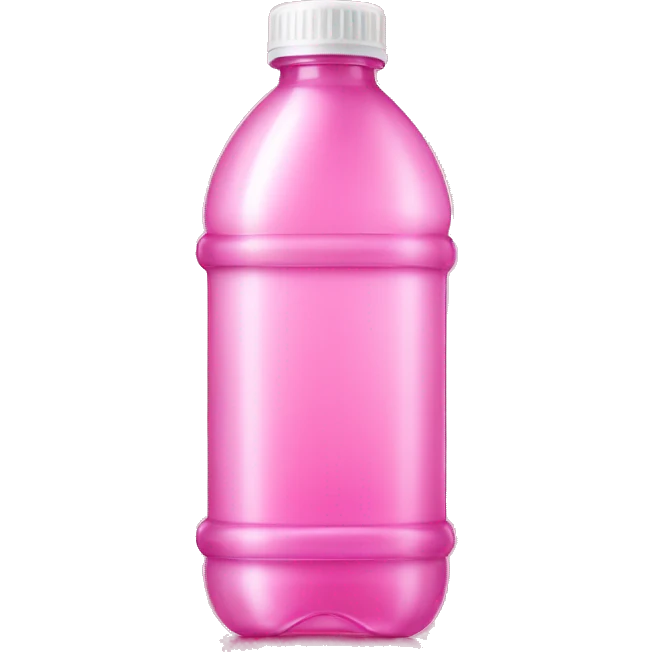 plastic bottle with crystaline pink liquid emoji