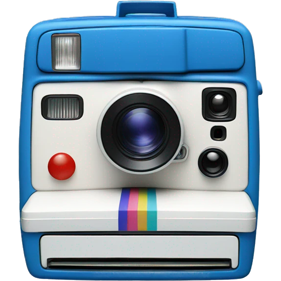 A blue Polaroid camera  emoji