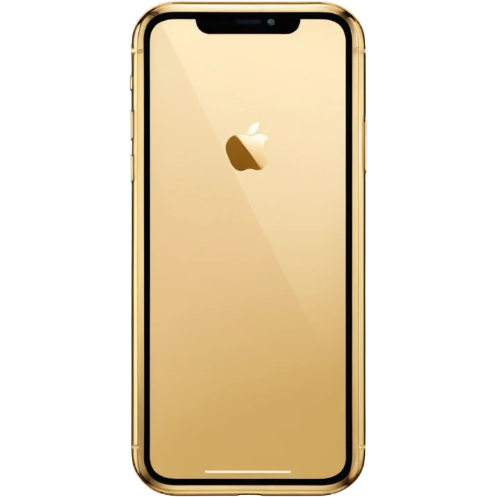 Gold border iPhone 16 Pro Max screen with no notch frontview emoji
