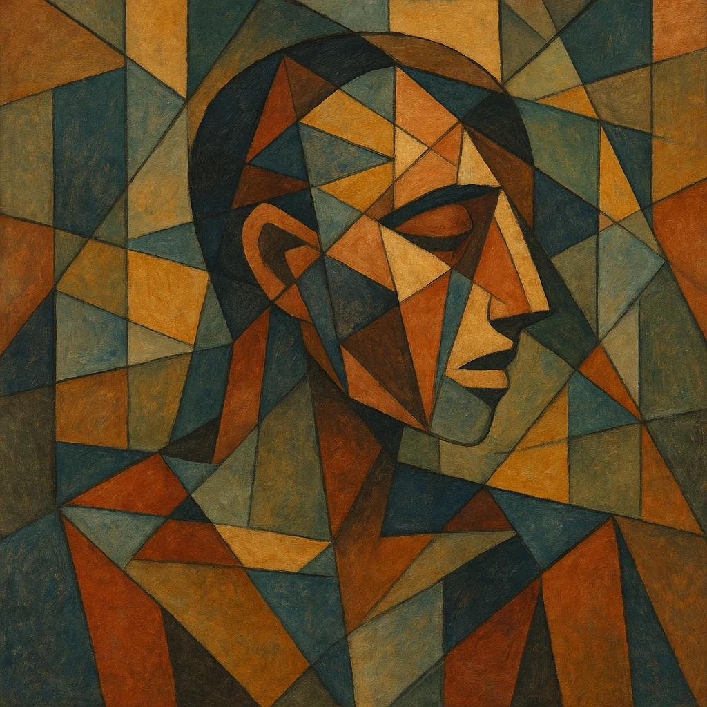 a person dissociating, abstract and expressive style emoji