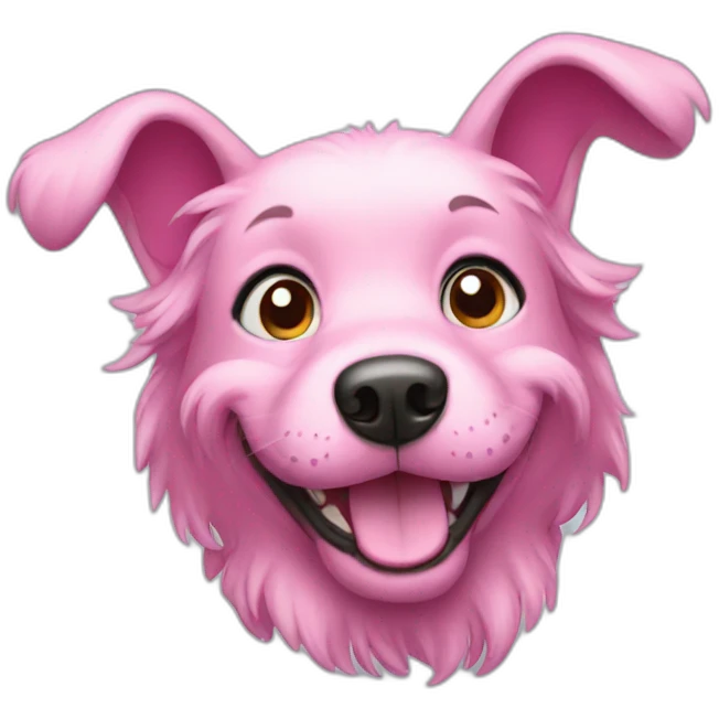 Pink dog happy emoji