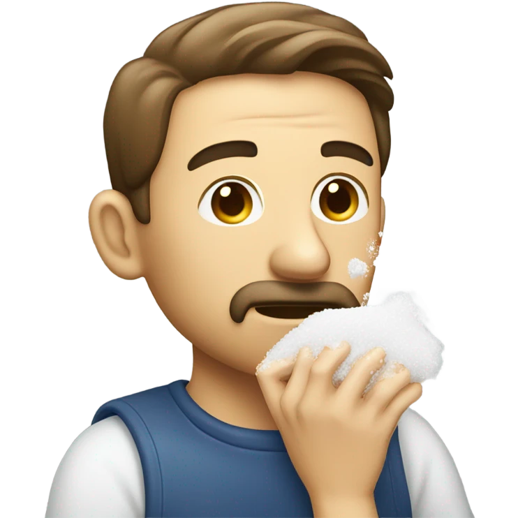 A guy smelling sugar emoji