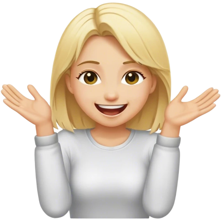 A blonde girl tickling people emoji