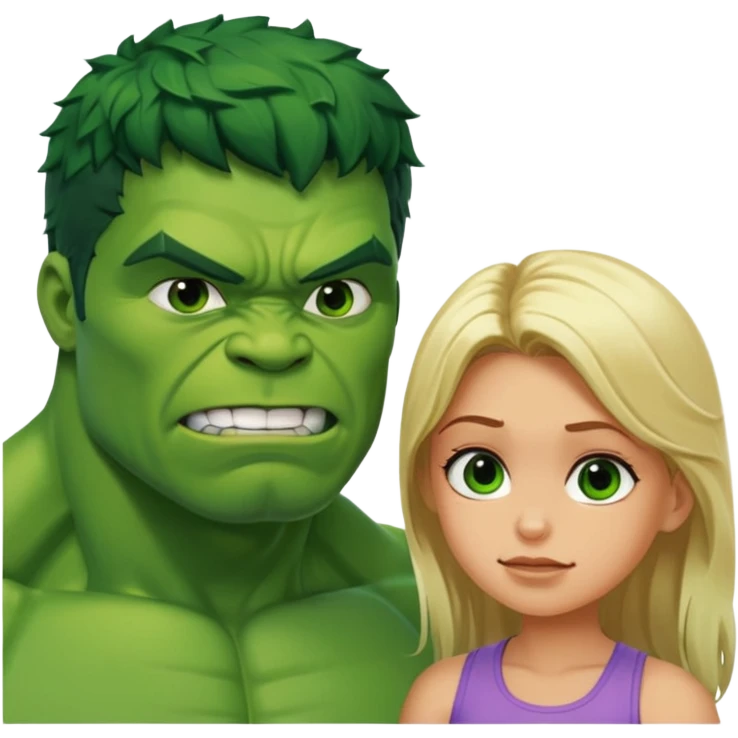Hulk taking to a girl emoji