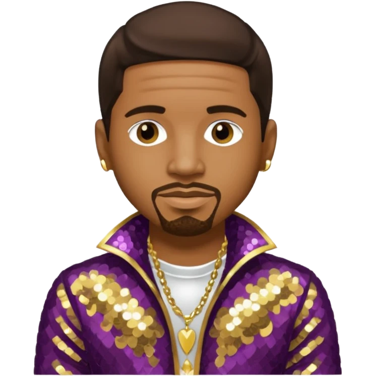 Stevie J, Record Producer with dark brown hair, gold outfit emoji