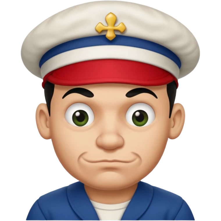 Popeye the sailor with a poker face emoji