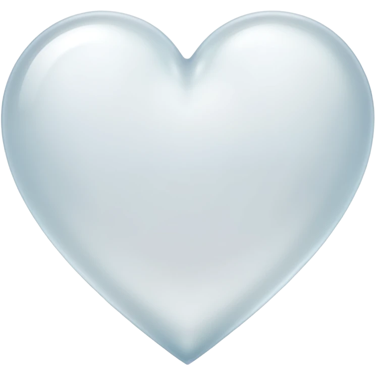 clear white heart with a frosted glass look emoji