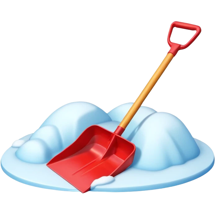 snow shovel object icon, colorful plastic snow shovel, rounded edges, toy-like style, 3D cartoon, mobile game icon style, centered, clean background, no text, no watermark

 emoji