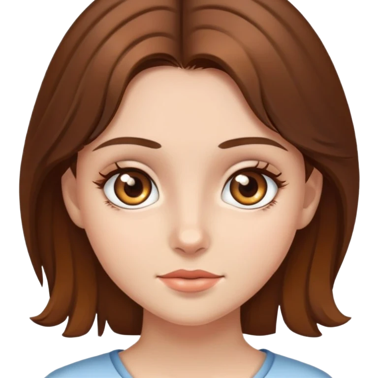 Girl with brown hair and hazel eyes  emoji