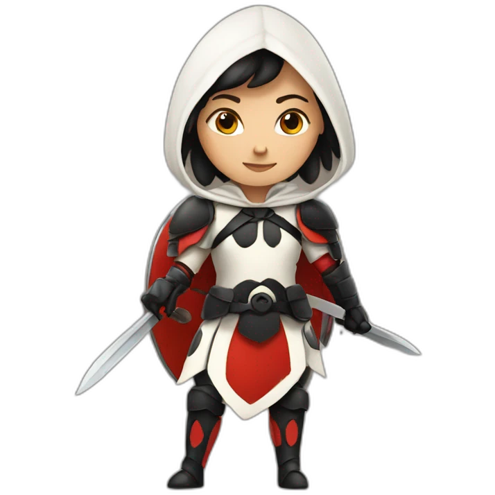 a white female ladybug who is a warrior emoji
