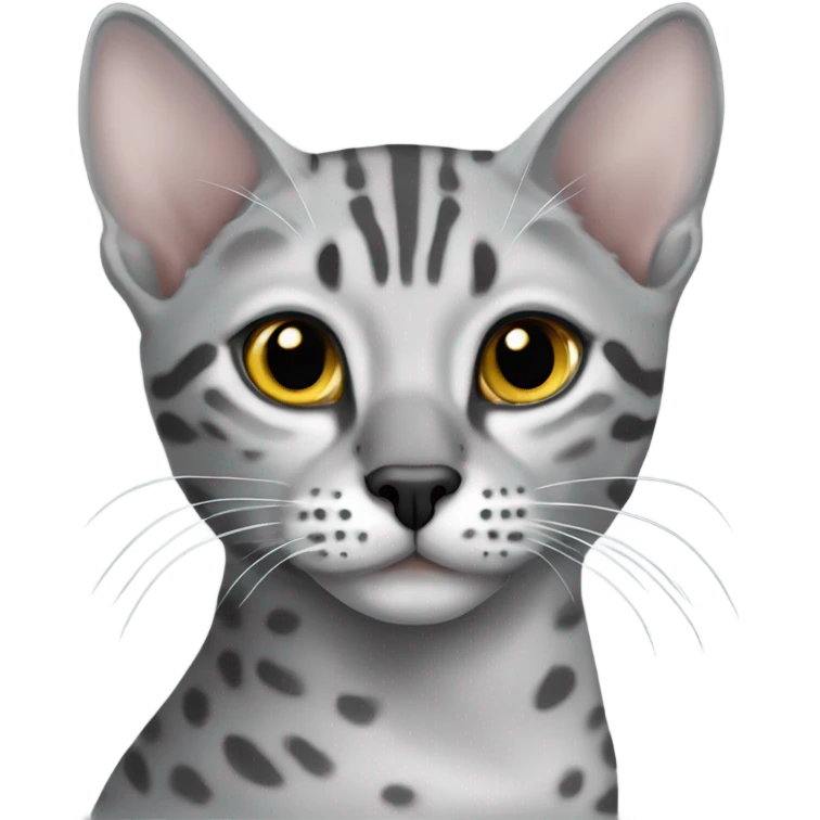 Make a grey Egyptian Mau with pewpew  emoji