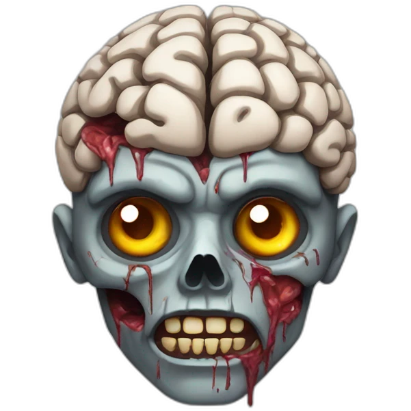 zombie with brain emoji