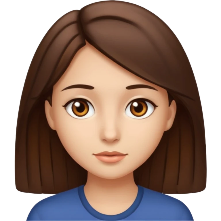 Brown eyed girl with medium length brown hair emoji