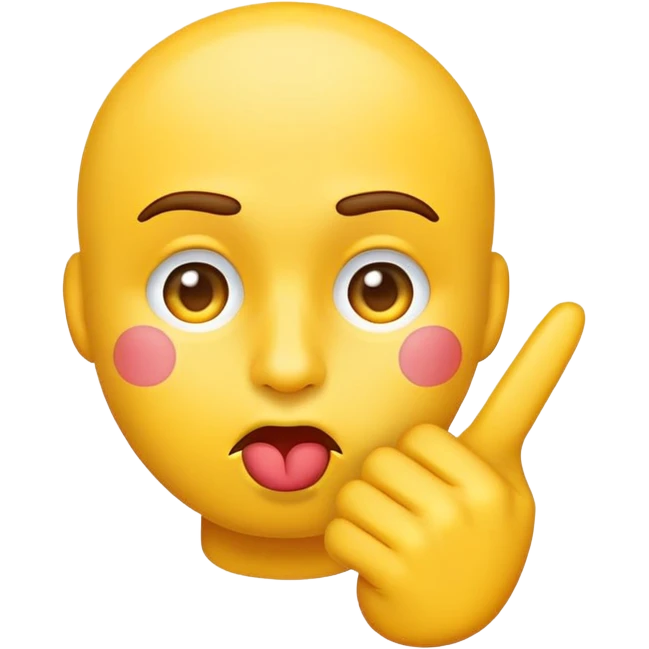 Kissing face emoji pointing the middle finger  emoji