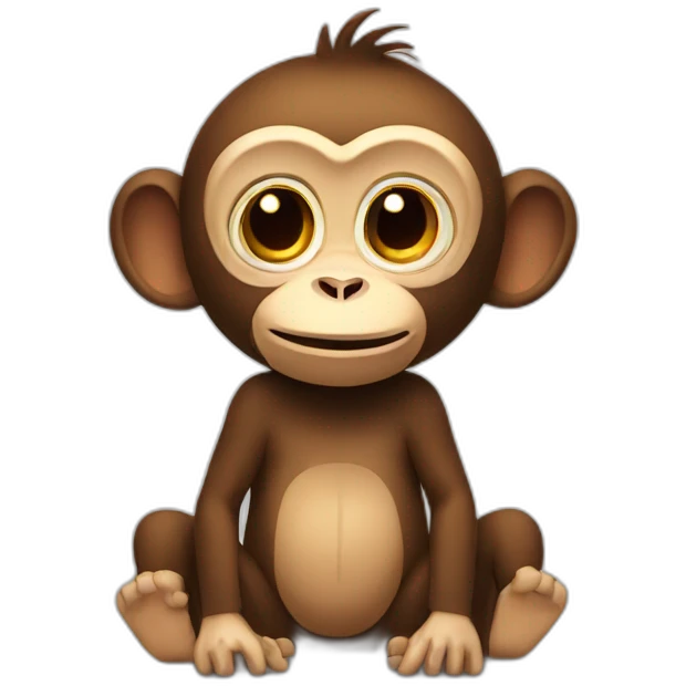 Cartoon monkey upside down emoji