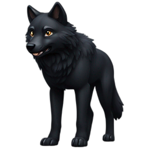 Black Alpha Wolf emoji