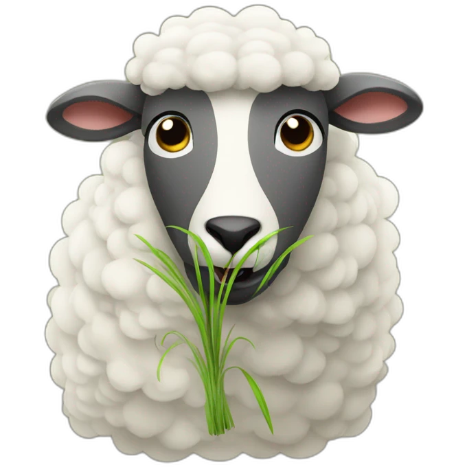 sheep with grass in mouth emoji