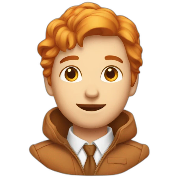 Chat roux collerette emoji