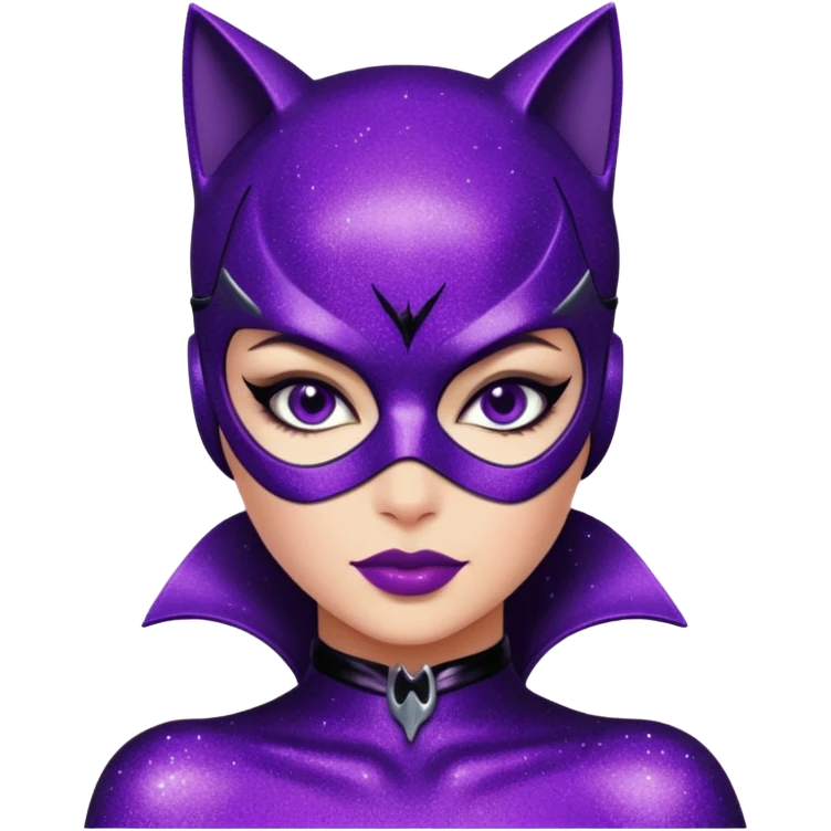glitter purple Cat woman sexy emoji