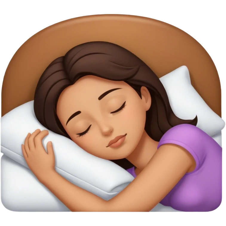 Brunette girl sleepin emoji