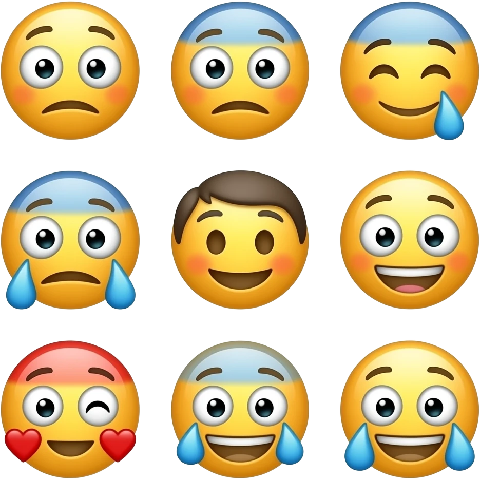 All type of colget  past emoji.  Back ground wite emoji