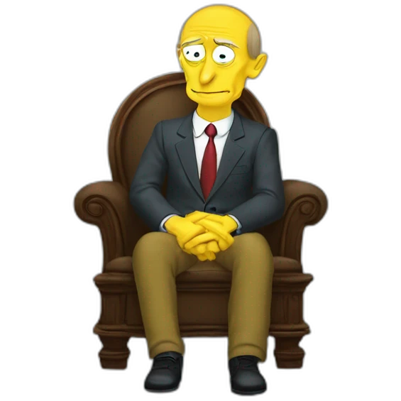 Vladimir putin sitting like a mr. Burns emoji